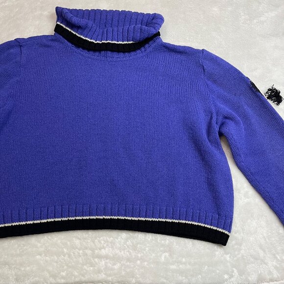 Vintage St. John Sport by Marie Gray Turtleneck Sweater Womens Medium Purple USA - Picture 4 of 12